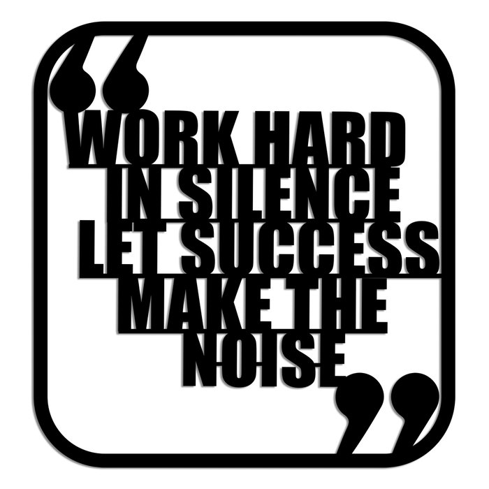 Wallity Work Hard Escultura de pared de metal negra